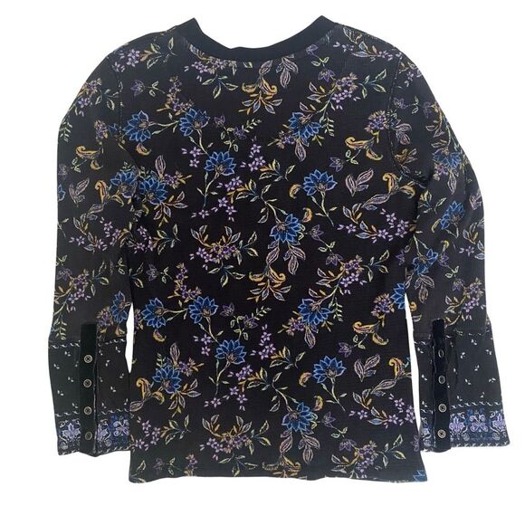 Sundance Homestead Bloom Print Thermal Long Sleeve Top Size Petite Medium - Picture 2 of 6